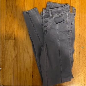 American Eagle Gray high rise pants super stretch
